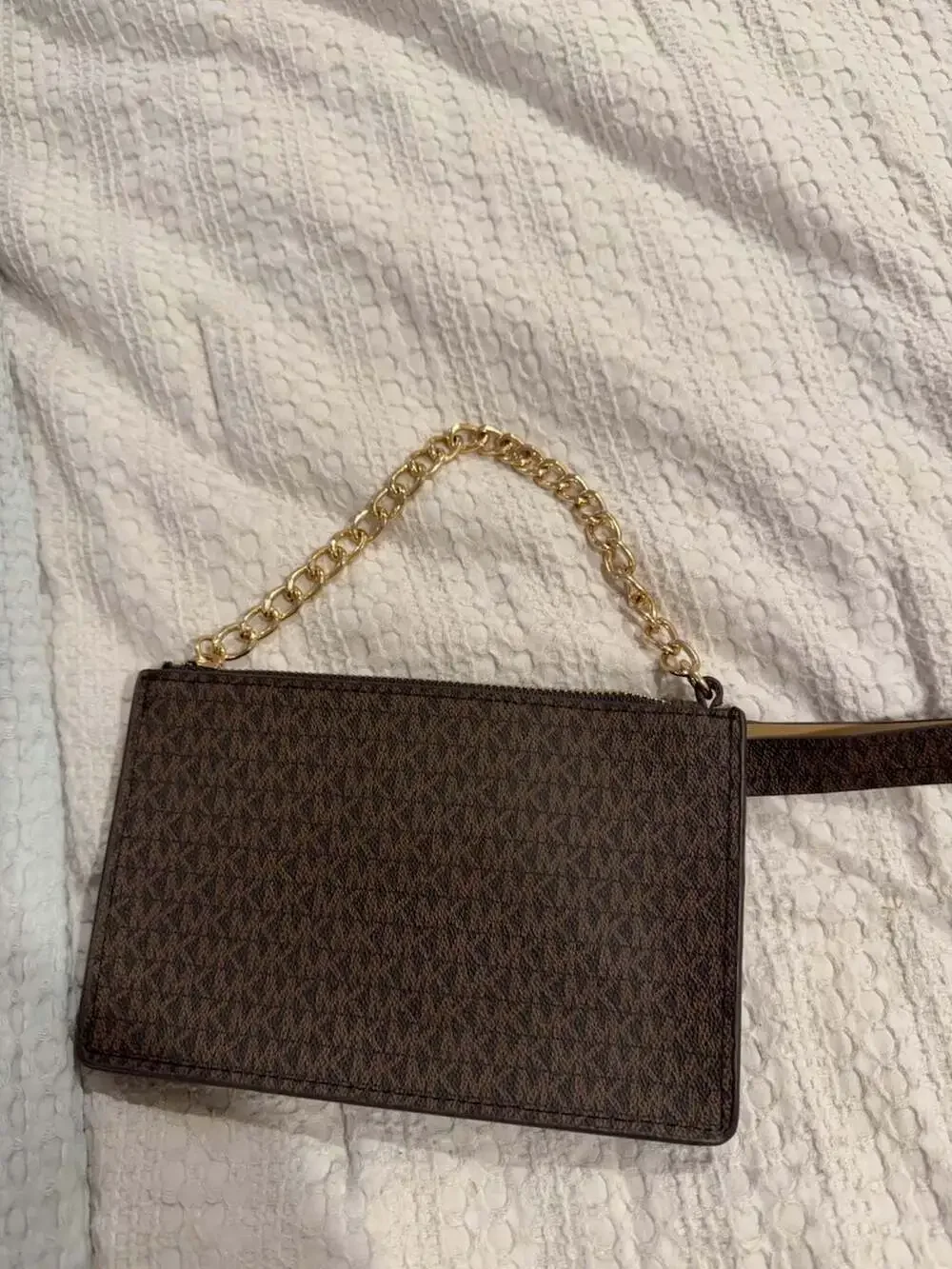 Michael Kors Signature Logo Belt Bag with Chain Detail